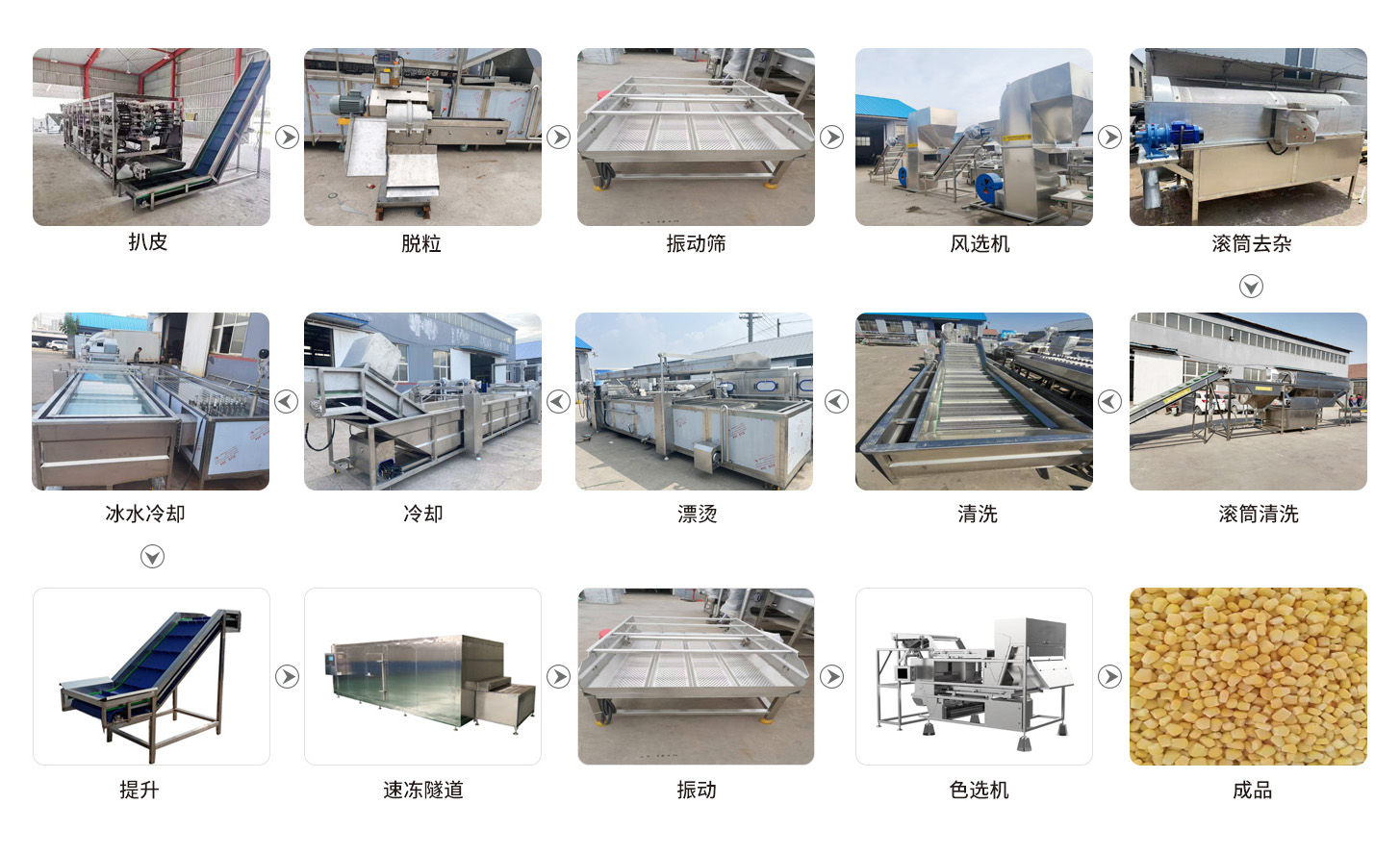 速冻玉米粒加工生产线设备(图1)